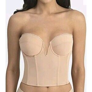 Dominique Valerie V Wire Backless Strapless Bra - 6390Size 32B Nude